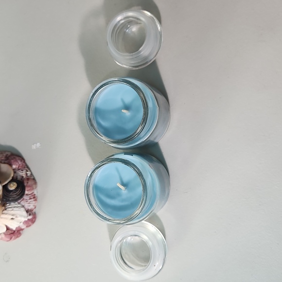 Hand Crafted Sea Shell Accented Candle Holders with Candles Set - Picture 9 of 10